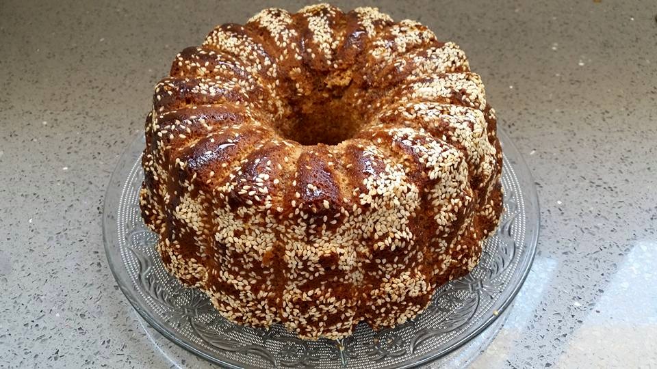 Tahini and date honey cake