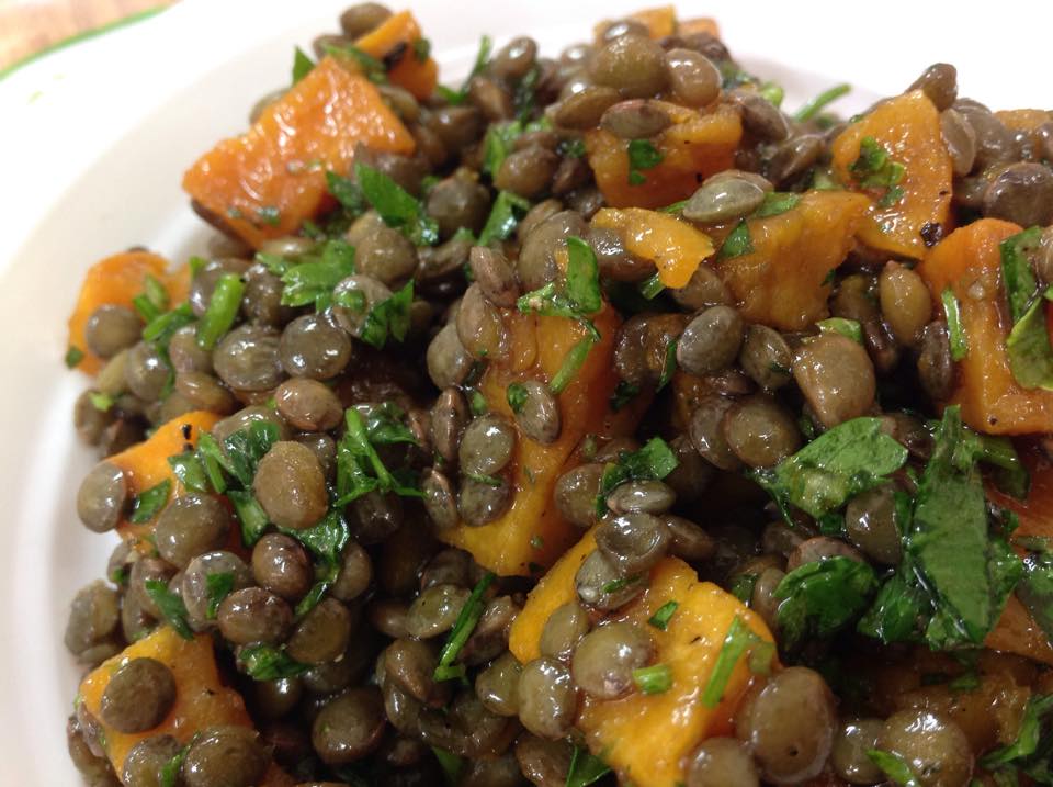 sweet potato and lentil salad