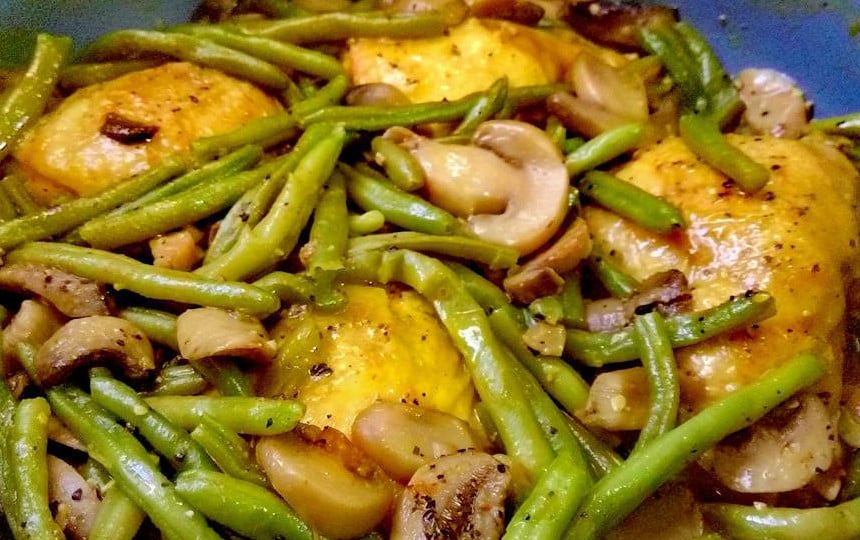 chicken with beans and mushrooms