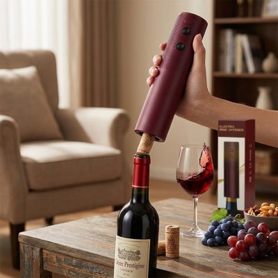 פותחן יין חשמלי ומעוצב Homefish - לחילוץ פקקים אוטומטי וקל