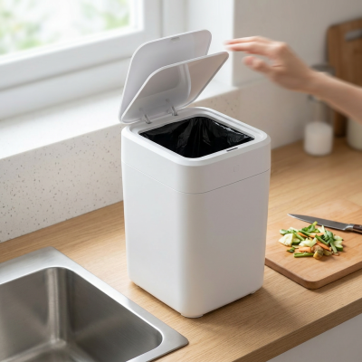 פח אשפה חכם 17 ליטר JustBeEasy עם חיישן אינדוקציה ואטימה אוטומטית