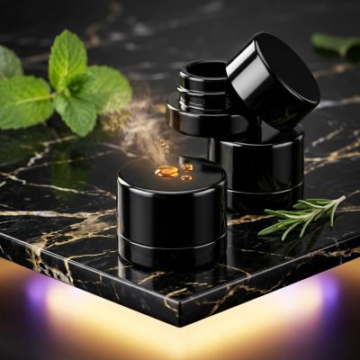 צנצנות זכוכית שחורה 5 מ"ל עם מכסה בטיחותי - הגנת UV לאחסון שמנים ותמציות