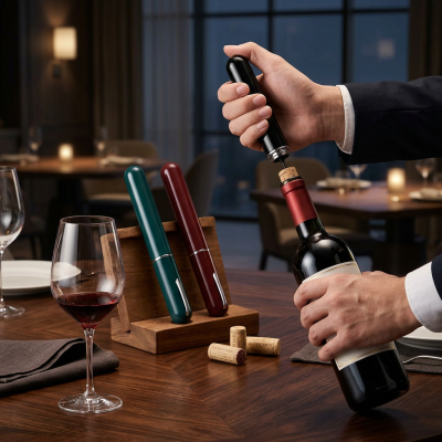 פותחן יין פנאומטי 2 ב-1 עם משאבת אוויר – לפתיחה קלה ללא מאמץ