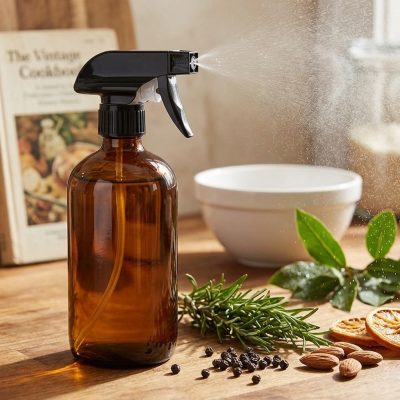 בקבוק ספריי זכוכית חומה איכותי 250/500 מ"ל - לשימוש קולינרי וניקוי טבעי