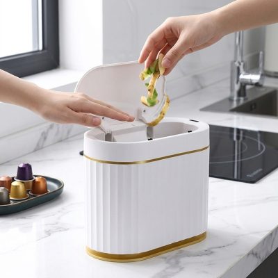 פח שולחני חכם 4 ליטר עם חיישן תנועה - עיצוב לייט לקשרי למטבח ולבית