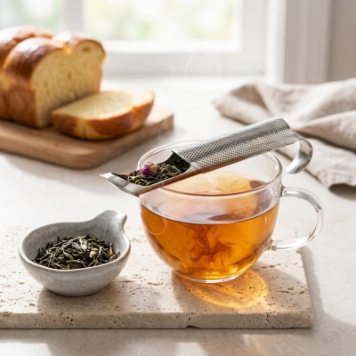 חולט תה מעוצב מפלדת אל-חלד במבנה צינור לחליטה מושלמת