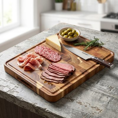 קרש חיתוך מקצועי מעץ שיטה יוקרתי HEZHEN - עמיד, היגייני ומעוצב