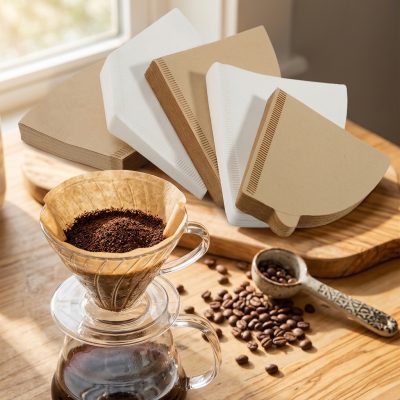 מארז 100 פילטרים לקפה מנייר טבעי בצורת V לסינון ומיצוי מושלם