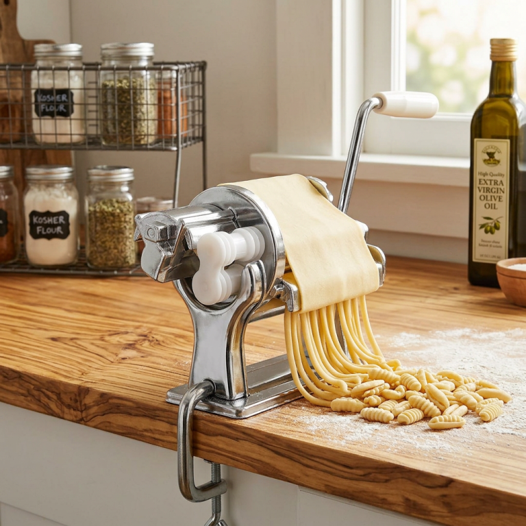 מכונת פסטה ומאקרוני ידנית בעיצוב קלאסי להכנה ביתית 🍝