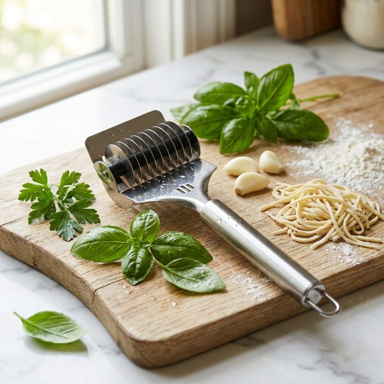 חותכן פסטה ואטריות ידני מפלדת אל-חלד – גם לקיצוץ עשבי תיבול ושום