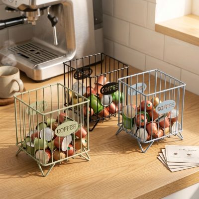 סלסילת אחסון מעוצבת לקפסולות קפה - מארגן פינת קפה בסטייל