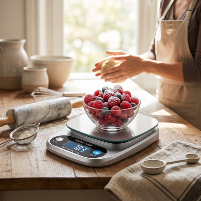 משקל מטבח דיגיטלי מדויק עד 10 ק"ג לאפייה ובישול מקצועי