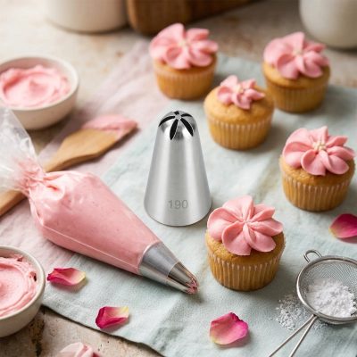 צנתר זילוף פרח מקצועי #190 לקישוט עוגות וקאפקייקס