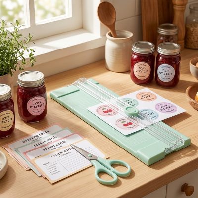 גיליוטינה ניידת לחיתוך מדויק - מושלם לסימון צנצנות וארגון מתכונים