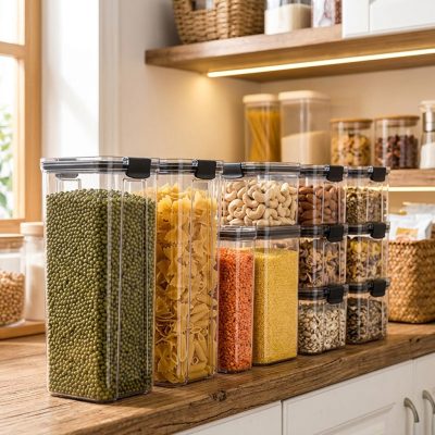 סט מכלים אטומים לאחסון וארגון המטבח - לשמירה על טריות מקסימלית במזווה