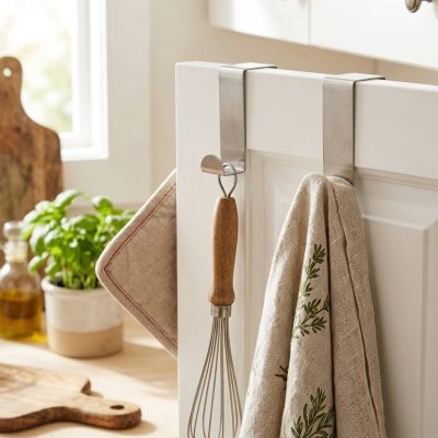 סט ווי תלייה מפלדת אל-חלד לארונות ומגירות מטבח – ללא קידוח