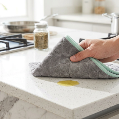 מארז מטליות מיקרופייבר קטיפתיות בכושר ספיגה גבוה לניקוי והברקת המטבח